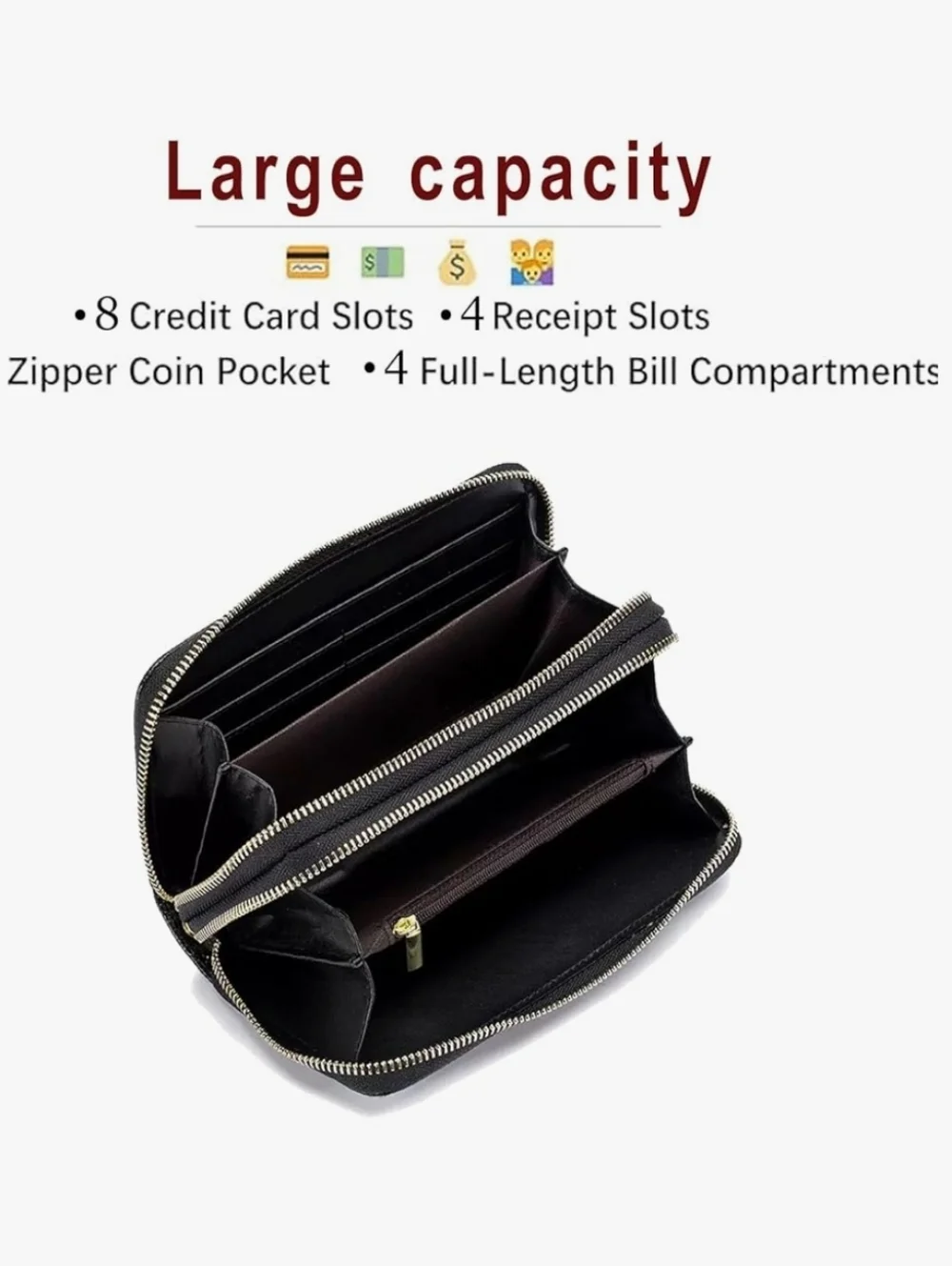 Sparkling Rhinestone Wristlet Clutch Wallet - Black